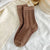 Women's Simple Style Solid Color Wool Crew Socks A Pair