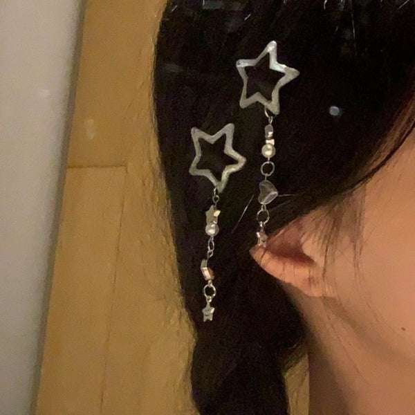 Women's Simple Style Star Heart Shape Plastic Iron Plating Hair Clip