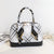 Women's Small All Seasons Pu Leather Printing Fashion Ribbon Square Zipper Dome Bag