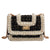 Women's Small Canvas Color Block Elegant Square Lock Clasp Shoulder Bag Crossbody Bag Square Bag