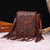 Women's Small Cotton And Linen Geometric Ethnic Style Tassel Square Flip Cover Straw Bag