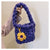 Women's Small Cotton Flower Vintage Style Square Open Underarm Bag