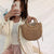 Women's Small Leather Fashion Straw Bag