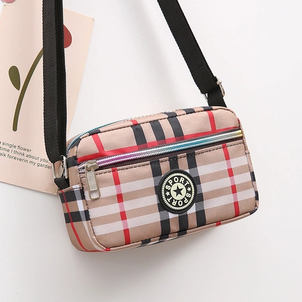 Women's Small Nylon Plant Fashion Square Zipper Crossbody Bag