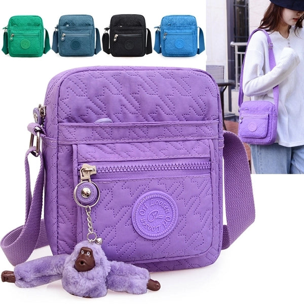 Women's Small Nylon Solid Color Basic Square Zipper Square Bag