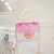 Women's Small PVC Color Block Cute Beading Square Lock Clasp Crossbody Bag Jelly Bag