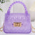 Women's Small PVC Solid Color Streetwear Square Lock Clasp Crossbody Bag