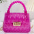 Women's Small PVC Solid Color Streetwear Square Lock Clasp Crossbody Bag