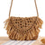 Women's Small Paper String Solid Color Cute Vacation Weave Square Zipper Straw Bag