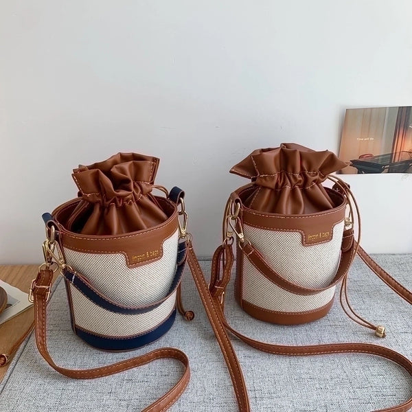 Women's Small Pu Leather Business Bucket Bag