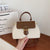 Women's Small Pu Leather Color Block Elegant Flip Cover Square Bag