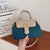 Women's Small Pu Leather Color Block Elegant Flip Cover Square Bag