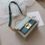 Women's Small Pu Leather Color Block Fashion Square Lock Clasp Handbag