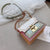 Women's Small Pu Leather Color Block Fashion Square Lock Clasp Handbag