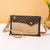 Women's Small Pu Leather Color Block Fashion Square Zipper Crossbody Bag