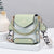 Women's Small Pu Leather Color Block Lattice Streetwear Square Magnetic Buckle Crossbody Bag