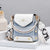 Women's Small Pu Leather Color Block Lattice Streetwear Square Magnetic Buckle Crossbody Bag