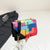 Women's Small Pu Leather Color Block Streetwear Square Magnetic Buckle Shoulder Bag Crossbody Bag