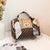 Women's Small Pu Leather Geometric Fashion Ribbon Square Lock Clasp Crossbody Bag