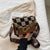 Women's Small Pu Leather Gingham Fashion Chain Square Magnetic Buckle Crossbody Bag