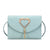 Women's Small Pu Leather Heart Shape Crocodile Fashion Square Flip Cover Crossbody Bag