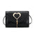 Women's Small Pu Leather Heart Shape Crocodile Fashion Square Flip Cover Crossbody Bag