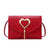 Women's Small Pu Leather Heart Shape Crocodile Fashion Square Flip Cover Crossbody Bag