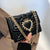 Women's Small Pu Leather Heart Shape Solid Color Fashion Square Magnetic Buckle Crossbody Bag