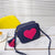 Women's Small Pu Leather Heart Shape Solid Color Streetwear Square Zipper Crossbody Bag