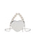 Women's Small Pu Leather Heart Shape Streetwear Pearl Heart-shaped Zipper Crossbody Bag