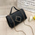 Women's Small Pu Leather Lingge Fashion Square Magnetic Buckle Crossbody Bag