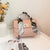 Women's Small Pu Leather Printing Fashion Ribbon Square Lock Clasp Crossbody Bag