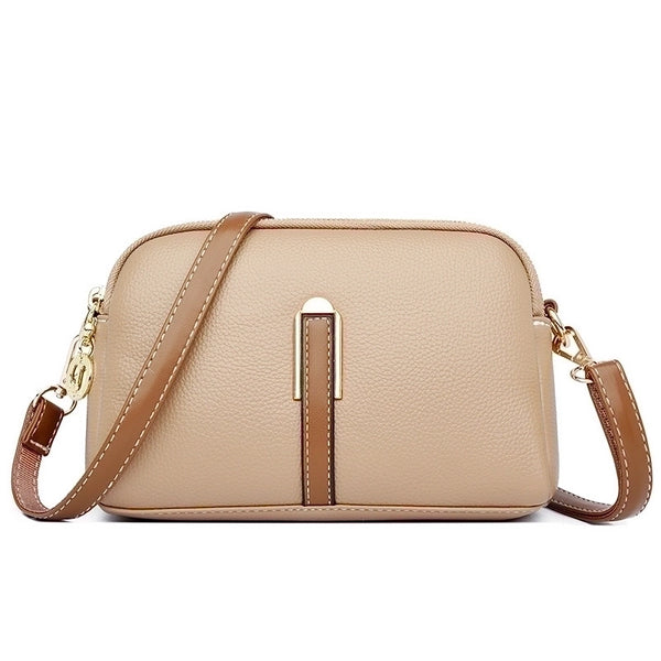 Women's Small Pu Leather Solid Color Basic Shell Zipper Shoulder Bag Crossbody Bag Dome Bag