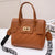 Women's Small Pu Leather Solid Color Classic Style Square Lock Clasp Handbag