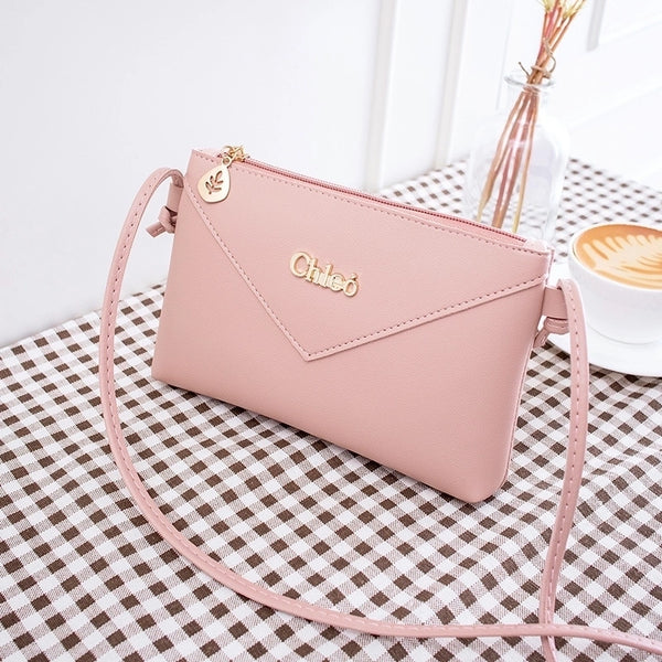 Women's Small Pu Leather Solid Color Elegant Classic Style Square Zipper Shoulder Bag Crossbody Bag