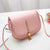 Women's Small Pu Leather Solid Color Elegant Tassel Oval Magnetic Buckle Crossbody Bag