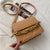 Women's Small Pu Leather Solid Color Fashion Chain Square Lock Clasp Crossbody Bag