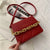 Women's Small Pu Leather Solid Color Fashion Chain Square Lock Clasp Crossbody Bag