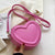 Women's Small Pu Leather Solid Color Fashion Heart-shaped Zipper Crossbody Bag