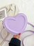 Women's Small Pu Leather Solid Color Fashion Heart-shaped Zipper Crossbody Bag