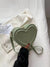 Women's Small Pu Leather Solid Color Fashion Heart-shaped Zipper Crossbody Bag