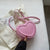 Women's Small Pu Leather Solid Color Fashion Heart-shaped Zipper Crossbody Bag