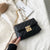 Women's Small Pu Leather Solid Color Fashion Square Lock Clasp Crossbody Bag