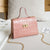 Women's Small Pu Leather Solid Color Fashion Square Lock Clasp Crossbody Bag