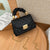 Women's Small Pu Leather Solid Color Fashion Square Lock Clasp Crossbody Bag