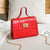 Women's Small Pu Leather Solid Color Fashion Square Lock Clasp Crossbody Bag