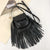 Women's Small Pu Leather Solid Color Fashion Tassel Shell Flip Cover Phone Wallet Crossbody Bag