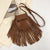 Women's Small Pu Leather Solid Color Fashion Tassel Shell Flip Cover Phone Wallet Crossbody Bag