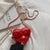 Women's Small Pu Leather Solid Color Streetwear Heart-shaped Zipper Shoulder Bag Crossbody Bag Chain Bag