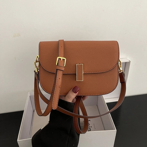 Women's Small Pu Leather Solid Color Streetwear Square Lock Clasp Handbag